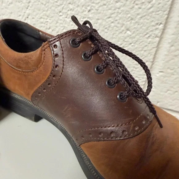 Classic Brown Rockport Derby Leather Men's Shoes - Picture 10 of 11